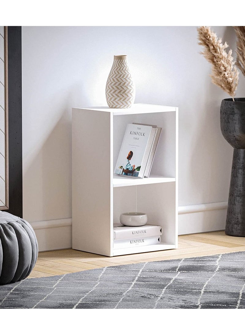 MODERN HOME Bookcase and accessory Display Unit of wood 2Tier white