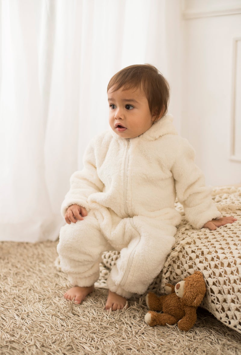 Ourkids Baby unisex Fleeced Hooded Overall